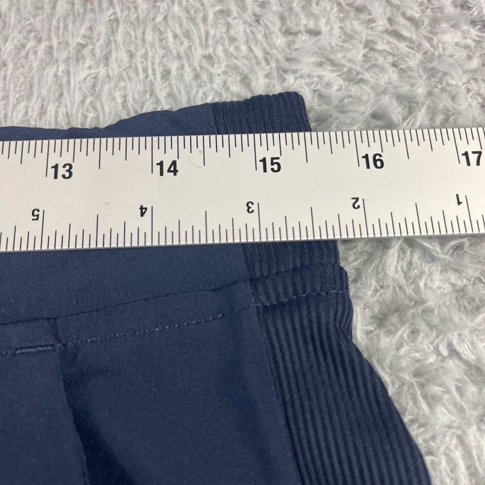 Athleta Navy Blue Ribbed Waistband Straight Leg Active Travel Pants Womens 8 - Picture 4 of 8